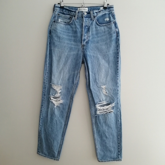 Aritzia Denim Forum The BF Boyfriend High Rise Loose Jeans Distressed 29 - Picture 3 of 16
